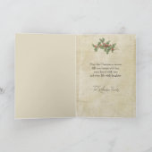 ヴィンテージ素朴クリスマスバード&ホリーエフエメラ シーズンカード (内部)