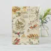 ヴィンテージ素朴クリスマスバード&ホリーエフエメラ シーズンカード (スタンド正面)