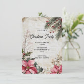 ヴィンテージ素朴クリスマスパーティースクラップブックページ 招待状 (スタンド正面)