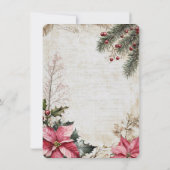 ヴィンテージ素朴クリスマスパーティースクラップブックページ 招待状 (裏面)