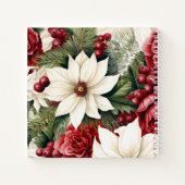 ヴィンテージ素朴クリスマスフラワーキッズSketchbook ノートブック (裏面)