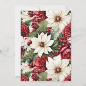 ヴィンテージ素朴クリスマスフラワーズホリデーパーティー 招待状 (裏面)