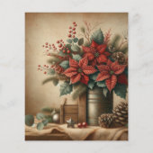 ヴィンテージ素朴クリスマスポインセチア・スクラップブック (裏面)