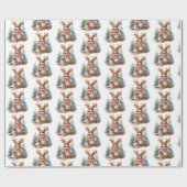 ヴィンテージ素朴クリスマスラッピング紙 ラッピングペーパー (フラット)