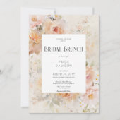 ヴィンテージ素朴クリームフローラフレームブライダルブランチ 招待状 (正面)