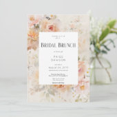 ヴィンテージ素朴クリームフローラフレームブライダルブランチ 招待状 (スタンド正面)