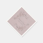 ヴィンテージ素朴グラマーエレガントバラコー結婚ナー スタンダードカクテルナプキン (角)