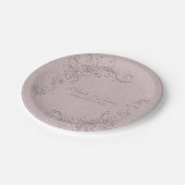 ヴィンテージ素朴グラマーエレガントバラコー結婚ナー ペーパープレート (アングル)