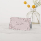 ヴィンテージ素朴グラマーエレガントバラ結婚のテーブル プレイスカード (正面)