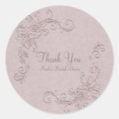 ヴィンテージ素朴グラマーエレガントバラ結婚式の引き出物 ラウンドシール (正面)