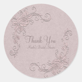 ヴィンテージ素朴グラマーエレガントバラ結婚式の引き出物 ラウンドシール