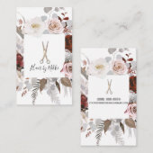 ヴィンテージ素朴グラムボタニカルフローラ美容師 名刺 (正面/裏面)