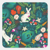 ヴィンテージ素朴グリーナリーバニーフローラ園 スクエアシール (正面)