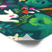 ヴィンテージ素朴グリーナリーバニーフローラ園 ポスター (角)