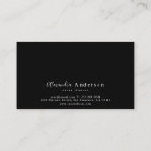 ヴィンテージ素朴グリーンリーリースブラックビジネスカード 名刺 (裏面)