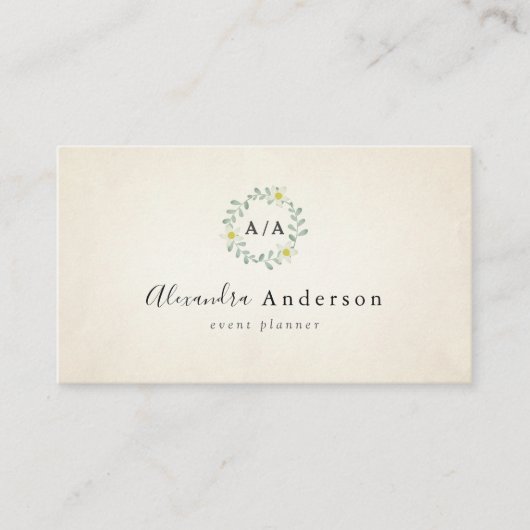 ヴィンテージ素朴グリーンリーリースブラックビジネスカード 名刺 (正面)