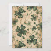 ヴィンテージ素朴グリーン金ゴールドシャムロックSt patricks day 招待状 (裏面)