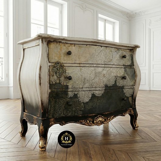 ヴィンテージ素朴グレーレースデク動揺してページ 薄葉紙