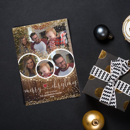 ヴィンテージ素朴コラージュクリスマスファーム シーズンカード