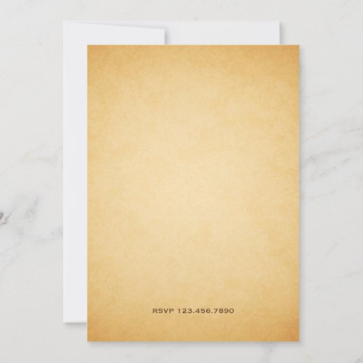 ヴィンテージ素朴コンパス誕生日パーティー 招待状 (裏面)