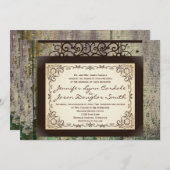 ヴィンテージ素朴サイン国の結婚式招待状 招待状 (正面/裏面)