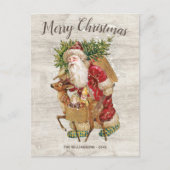 ヴィンテージ素朴サンタカスタム家族の写真 ポストカード (正面)