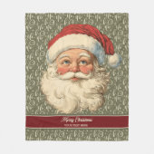ヴィンテージ素朴サンタクリスマスブランケットプレゼント フリースブランケット (正面)