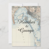 ヴィンテージ素朴サンディエゴマップ結婚式招待状 招待状 (正面)