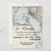 ヴィンテージ素朴サンディエゴマップ結婚式招待状 招待状 (裏面)
