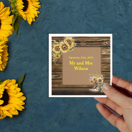 ヴィンテージ素朴サンフラワーズカントリーディナーカクテル スタンダードカクテルナプキン