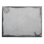 ヴィンテージ素朴サンムーンオングレーグランジライン ノートパッド (正面)