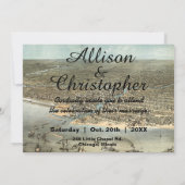 ヴィンテージ素朴シカゴマップ結婚式招待状 招待状 (裏面)