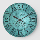 ヴィンテージ素朴シャビーシック動揺してアンティークカッコいい ラージ壁時計 (正面)