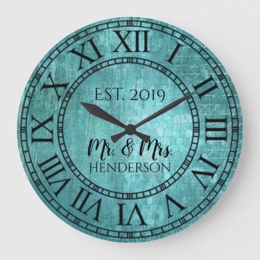 ヴィンテージ素朴シャビーシック動揺してアンティークカッコいい ラージ壁時計 (正面)