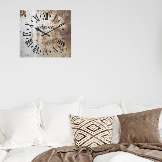 ヴィンテージ素朴シャビーシック動揺してアンティーク スクエア壁時計