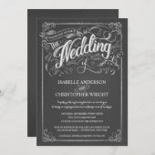 ヴィンテージ素朴シャルボードアート結婚式招待状 招待状 (正面/裏面)