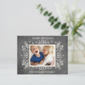 ヴィンテージ素朴シャルボードフォトハッピーホリデー シーズンポストカード (スタンド正面)