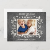 ヴィンテージ素朴シャルボードフォトハッピーホリデー シーズンポストカード (正面/裏面)