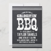 ヴィンテージ素朴シャルボード卒業パーティーBBQ 招待状 (正面)