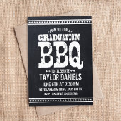 ヴィンテージ素朴シャルボード卒業パーティーBBQ 招待状