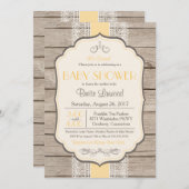 ヴィンテージ素朴シャワー招待状、ベビー又はブライダル 招待状 (正面/裏面)