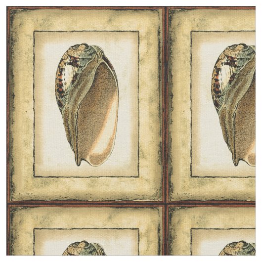 ヴィンテージ素朴シーシェル ファブリック (クローズアップ)