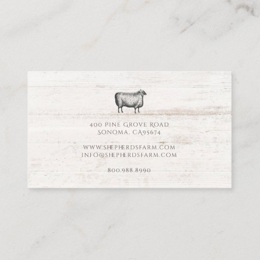 ヴィンテージ素朴シープバーンウッドファーム 名刺 (裏面)