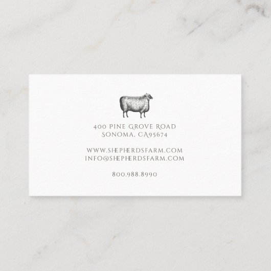 ヴィンテージ素朴シープファーム 名刺 (裏面)