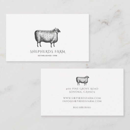 ヴィンテージ素朴シープファーム 名刺 (正面/裏面)