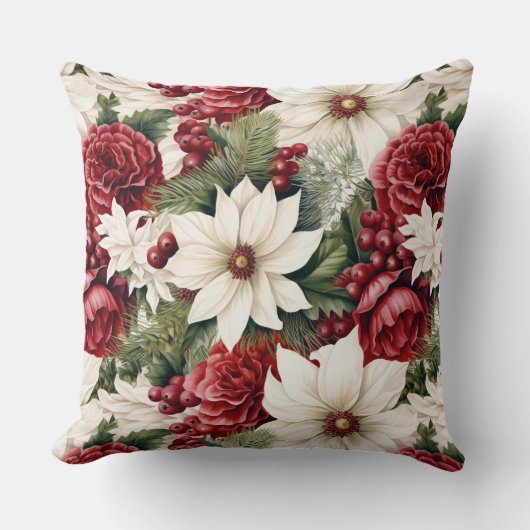 ヴィンテージ素朴スの花離れのパターン クッション (正面)