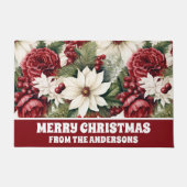 ヴィンテージ素朴スの花離れのパターン ドアマット (正面)