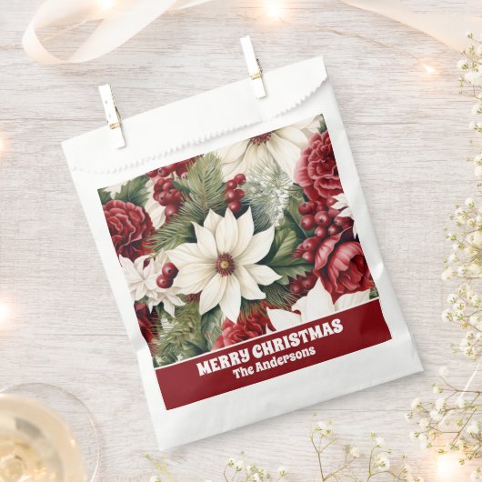 ヴィンテージ素朴スの花離れのパターン フェイバーバッグ (クリップ留めされた状態)