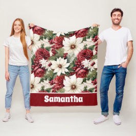 ヴィンテージ素朴スの花離れのパターン フリースブランケット