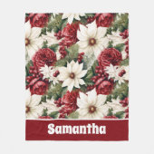 ヴィンテージ素朴スの花離れのパターン フリースブランケット (正面)